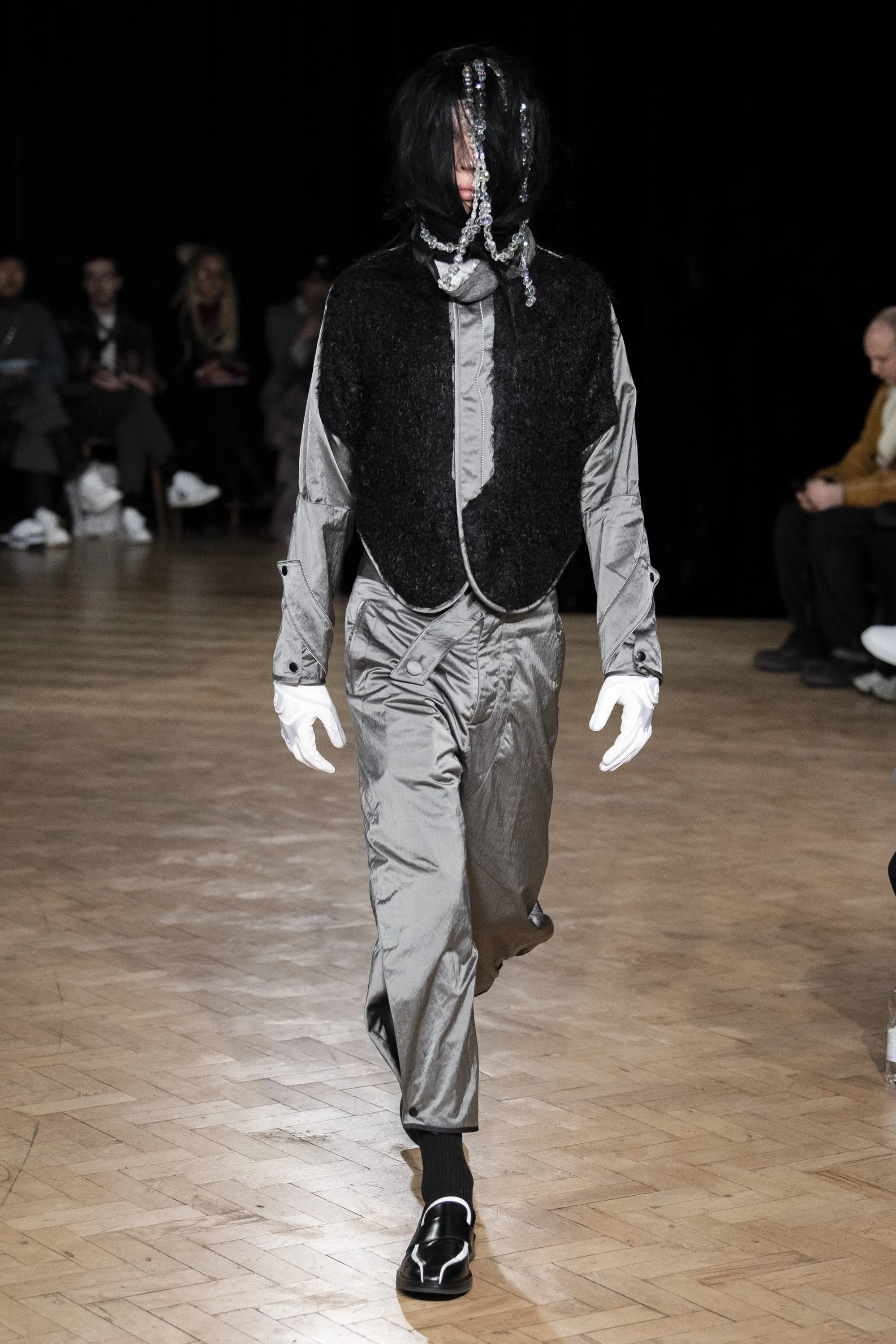 Kiko Kostadinov Midnight Stripe AW19 runway look